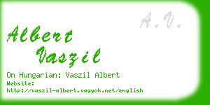 albert vaszil business card